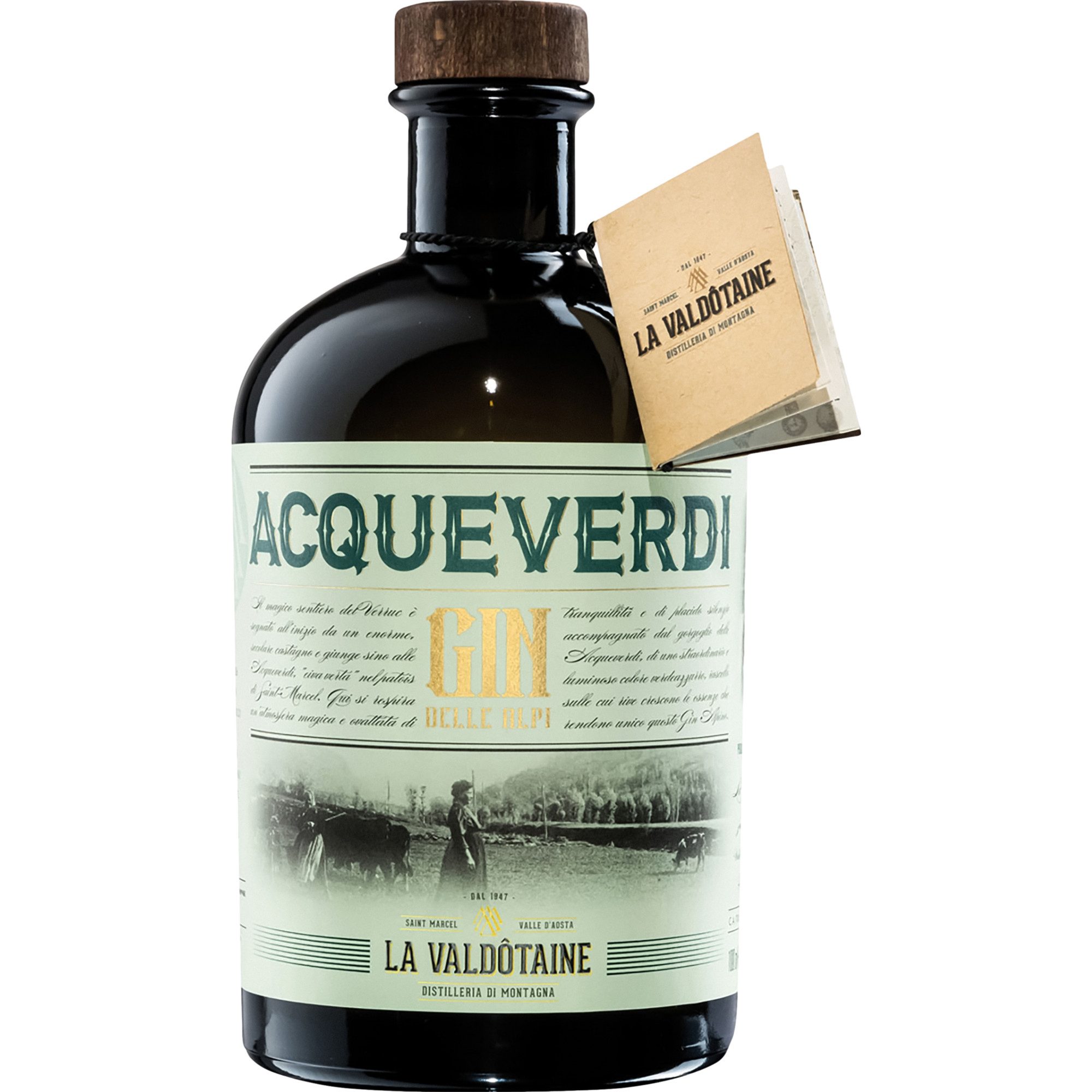La Valdotaine Gin Acqueverdi, 1,0 L, 43% Vol., Spirituosen