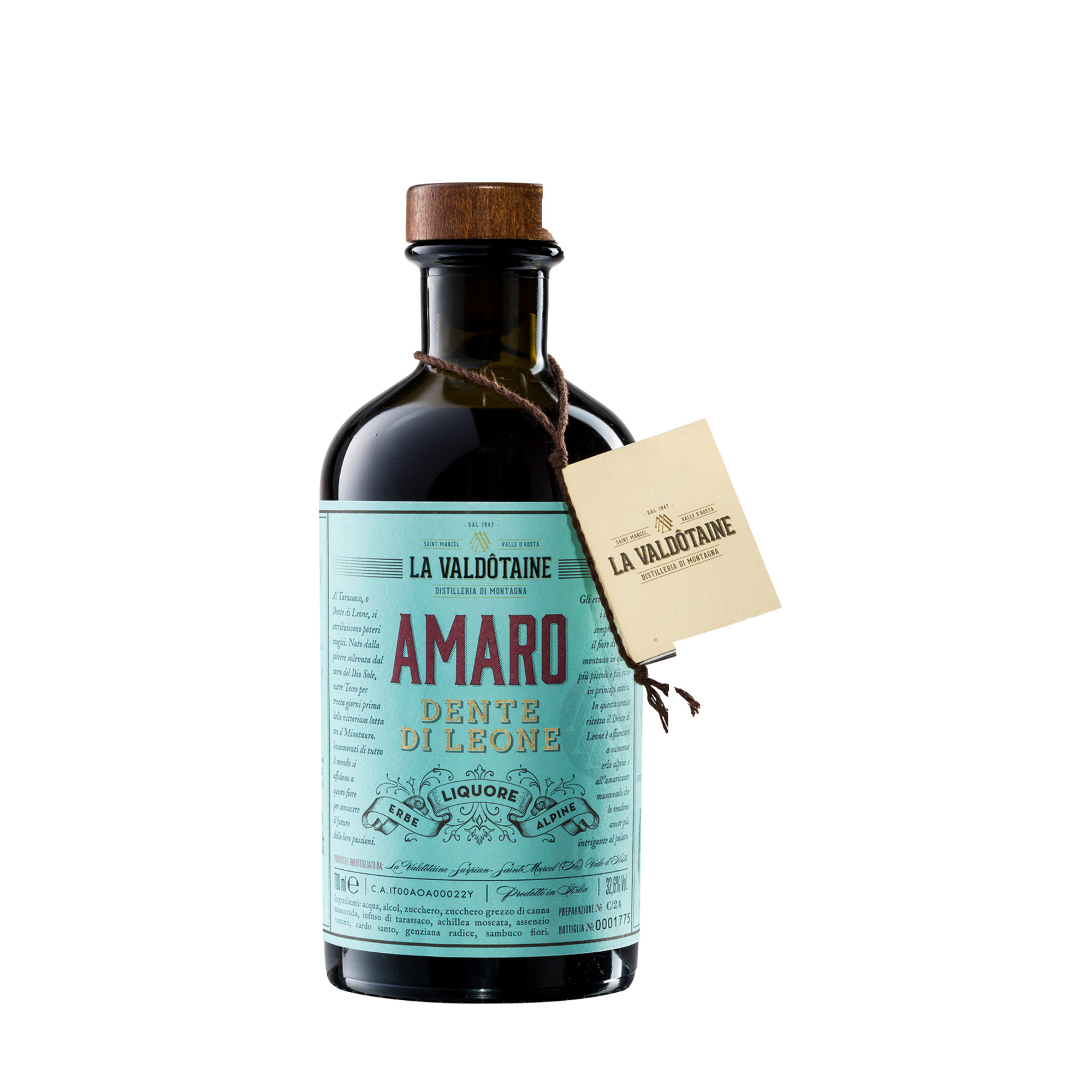 La Valdotaine Amaro Dente Di Leone, 0,7 L, 32,6% Vol., Spirituosen