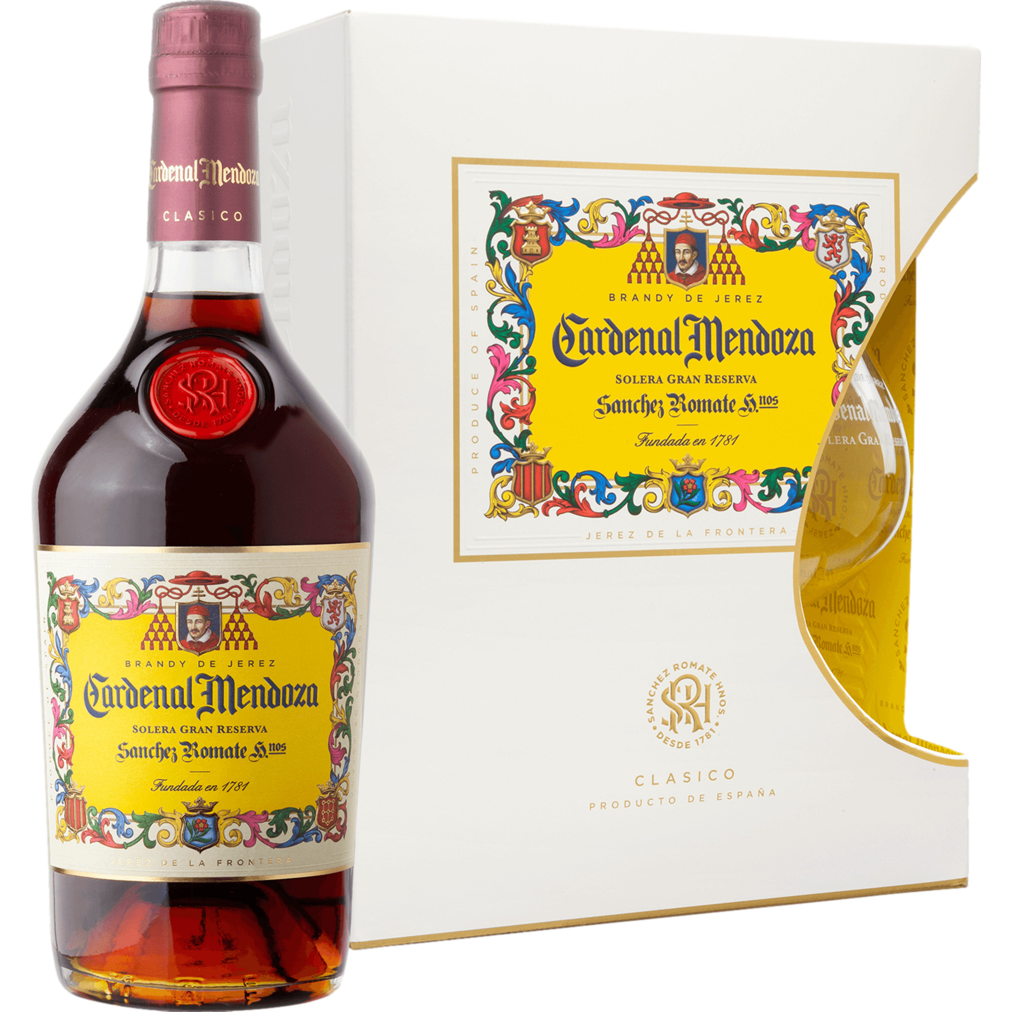 Cardenal Mendoza Solera Gran Reserva, Spanien, 0,7 L, 40% Vol., Geschenkset mit 1 Glas, Spirituosen