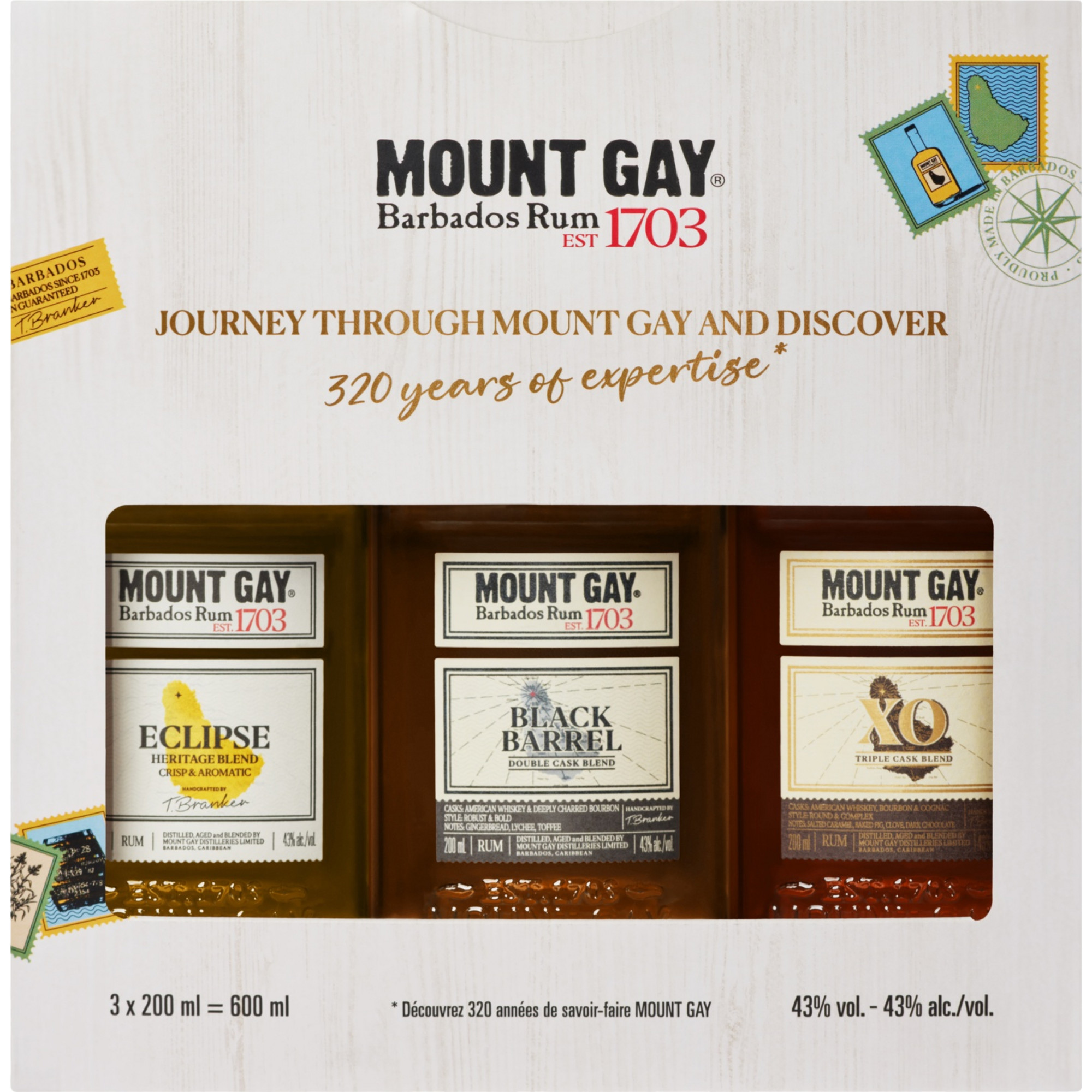 Image of Mount Gay Rum Discovery Pack, Barbados, 3 x 0,2 L, 43% Vol., Spirituosen