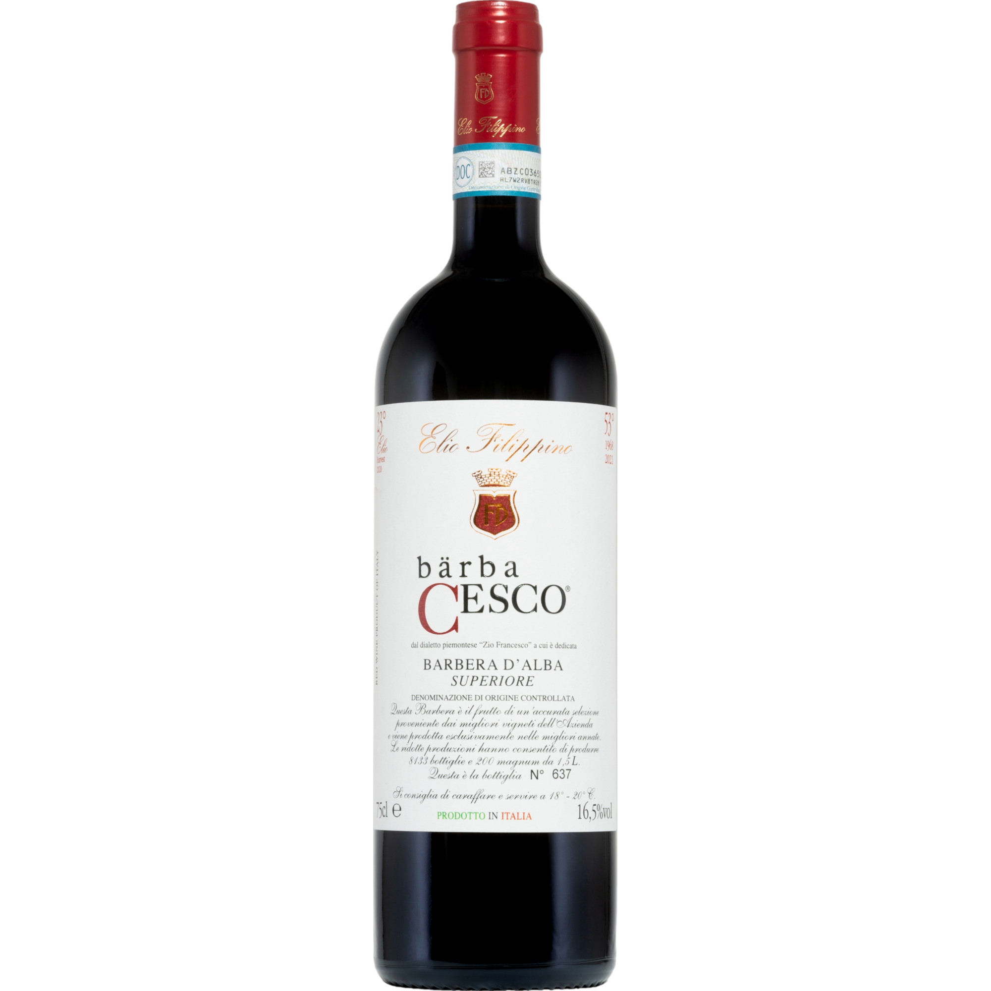 Bärba Cesco Barbera d'Alba Superiore, Barbera d'Alba DOC, Piemont, 2022, Rotwein