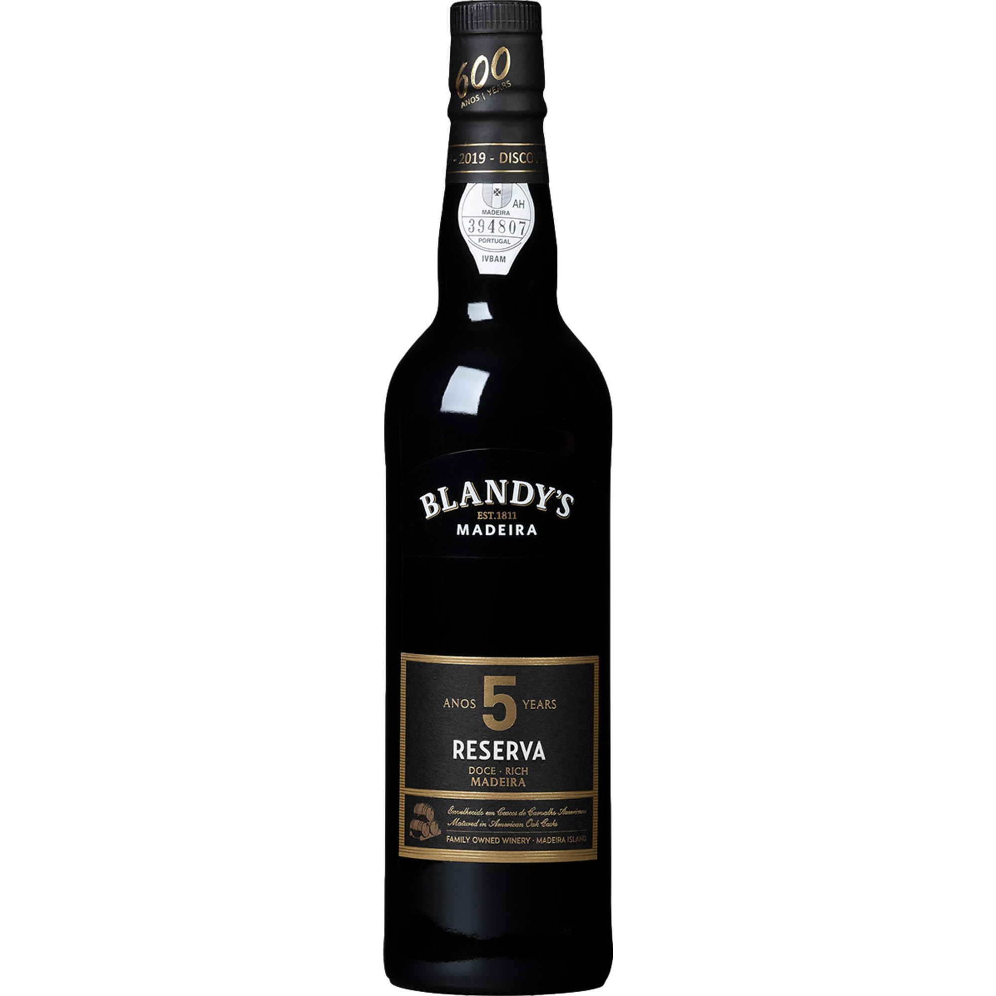 Image of Blandy's 5 Years Old Reserva Rich, Madeira DOC, 19 % Vol., 0,5 L, Madeira, Spirituosen