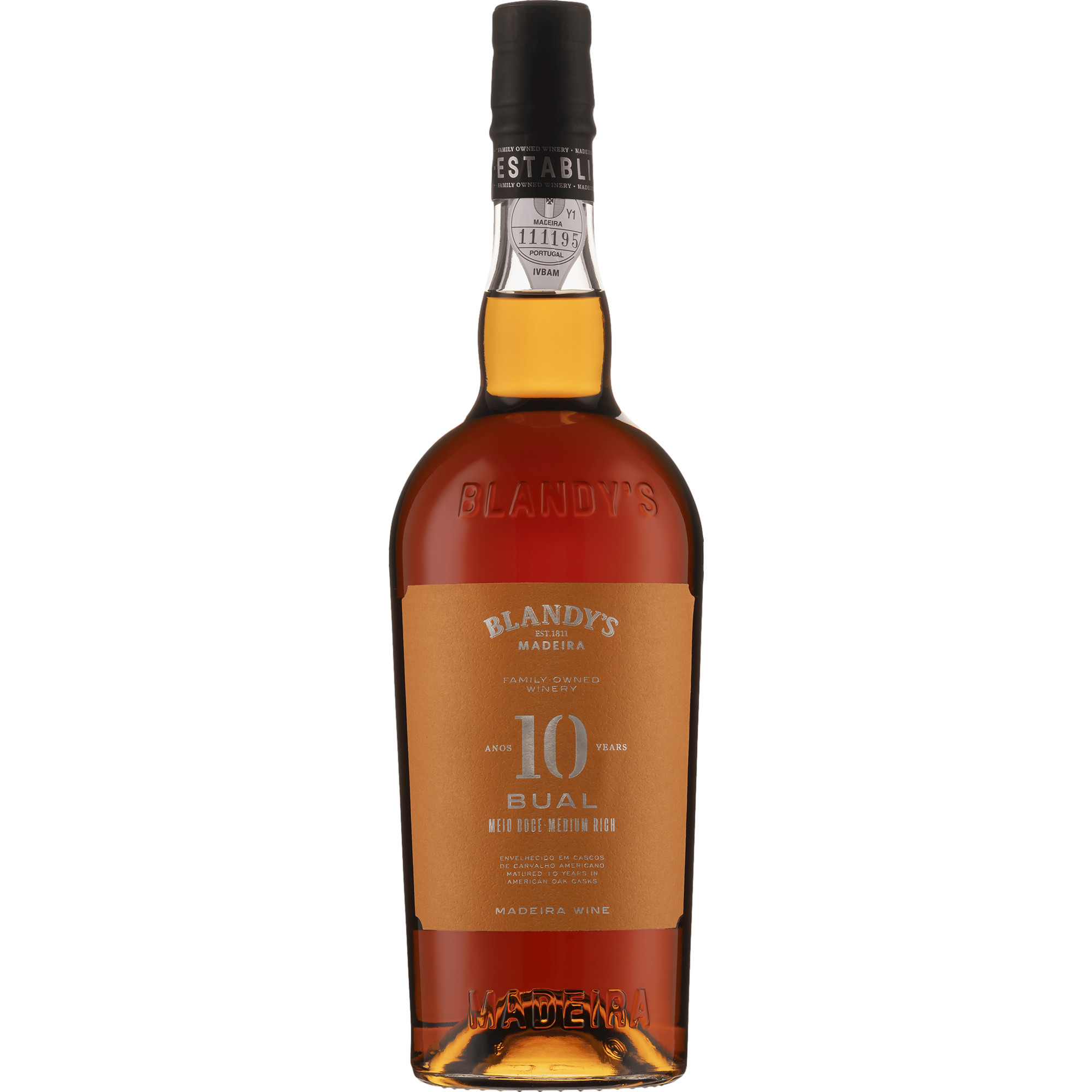 Image of Blandy's 10 Years Old Bual Medium Rich, Madeira DOC, 19 % Vol., 0,75 L, Madeira, Likörwein