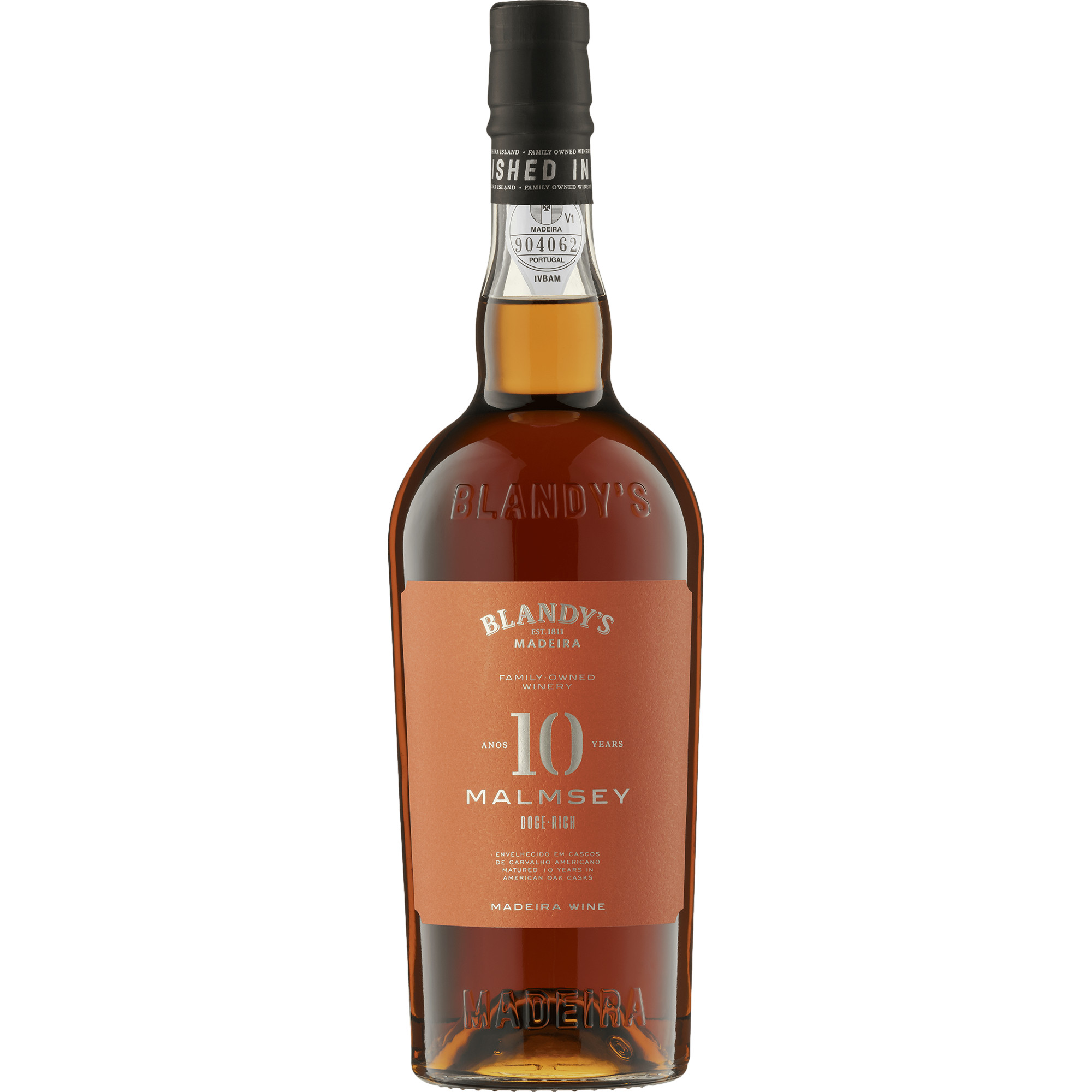 Image of Blandy's 10 Years Old Malmsey Rich, Madeira DOC, 19 % Vol., 0,75 L, Madeira, Likörwein