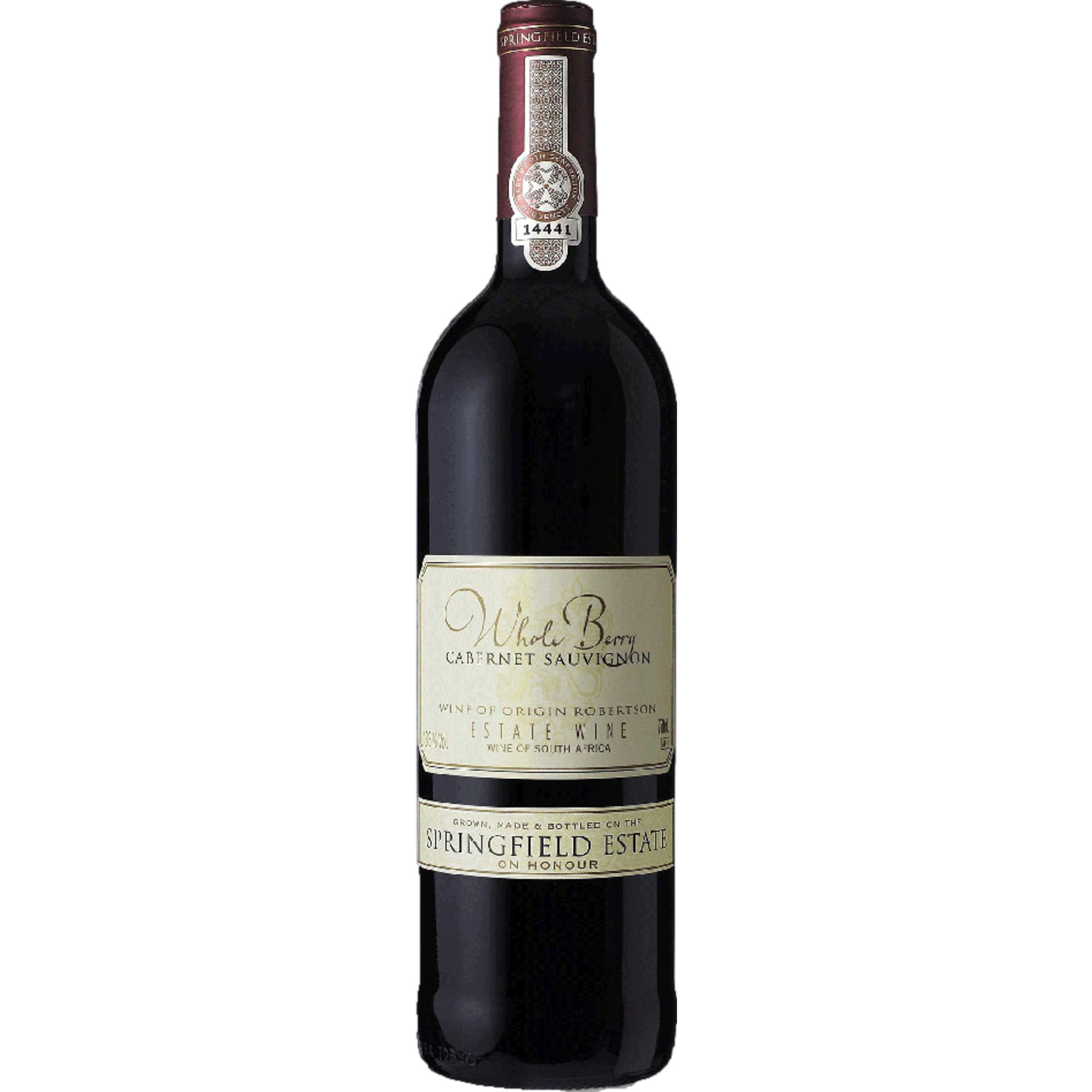 Image of Springfield Estate Whole Berry Cabernet Sauvignon, Robertson, Cape South Coast, Cape South Coast, 2023, Rotwein