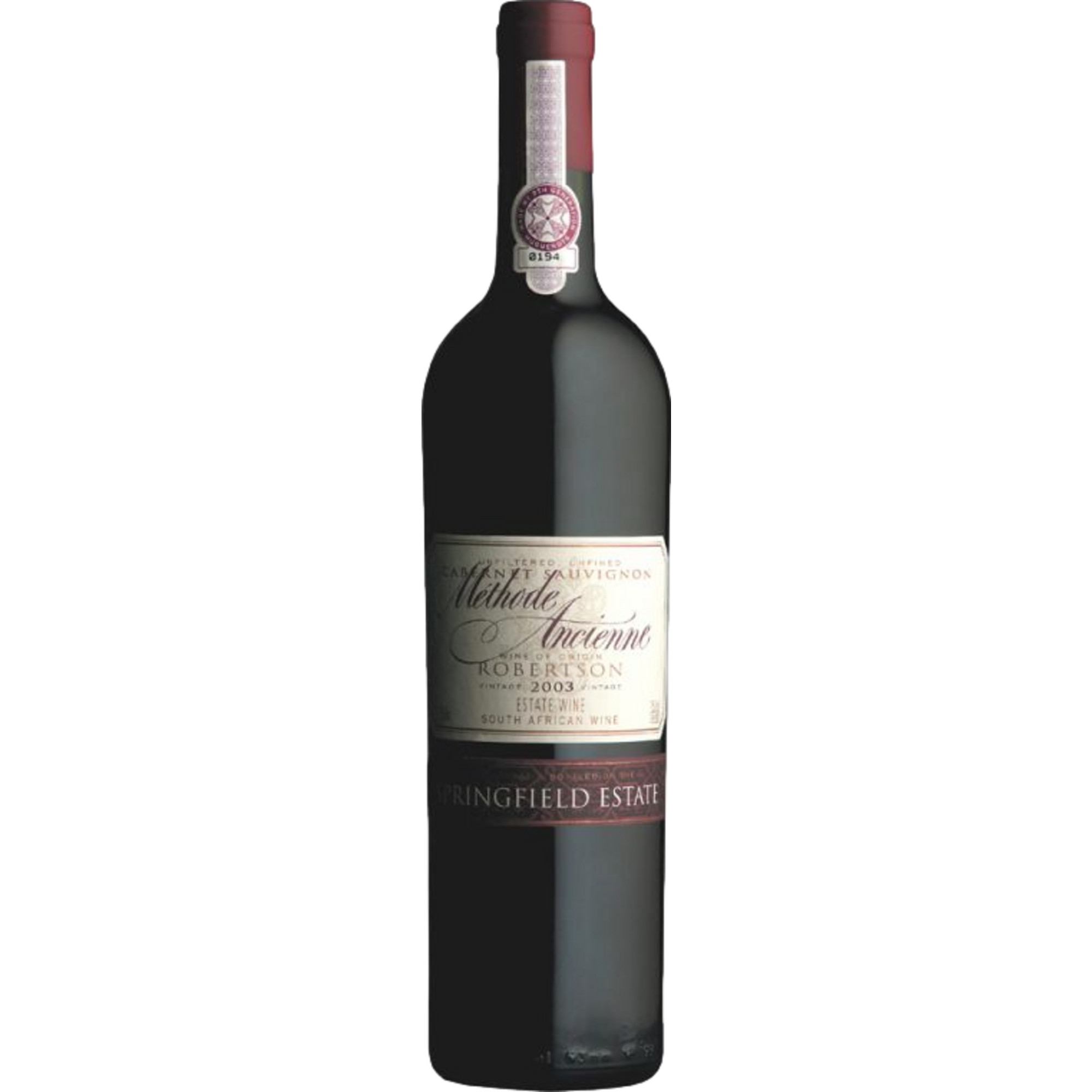Springfield Estate Ancienne Methode Cabernet, Robertson, Cape South Coast, Cape South Coast, 2017, Rotwein