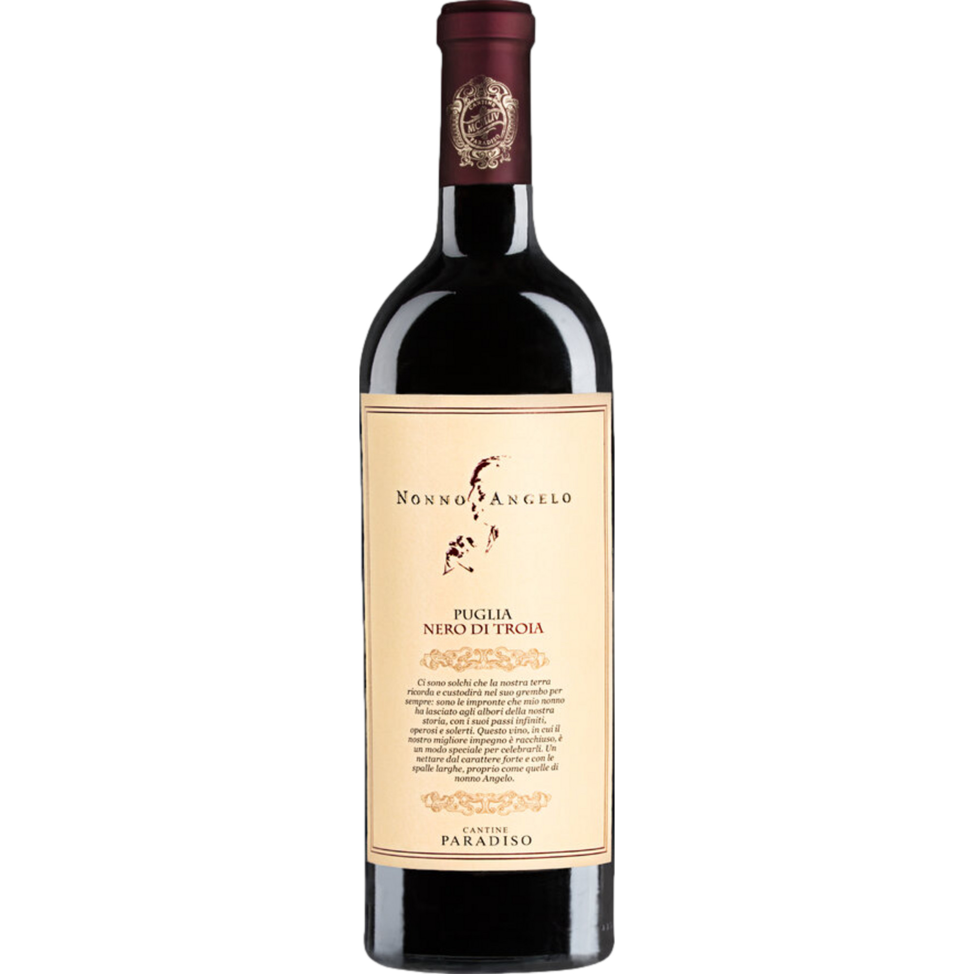 Cantine Paradiso Nonno Angelo Nero di Troia, Puglia IGP, Apulien, 2023, Rotwein