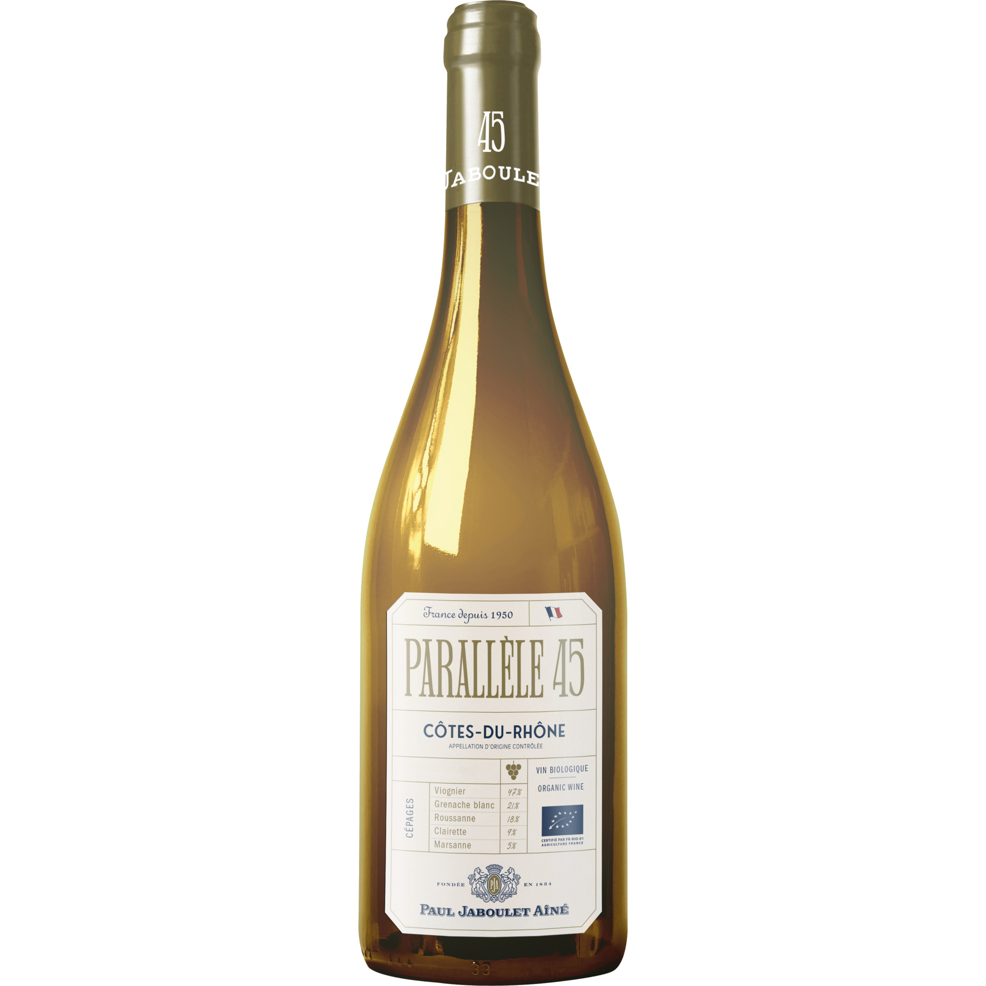 Parallèle 45 Blanc, Côtes du Rhône AOP, Rhône, 2025, Weißwein