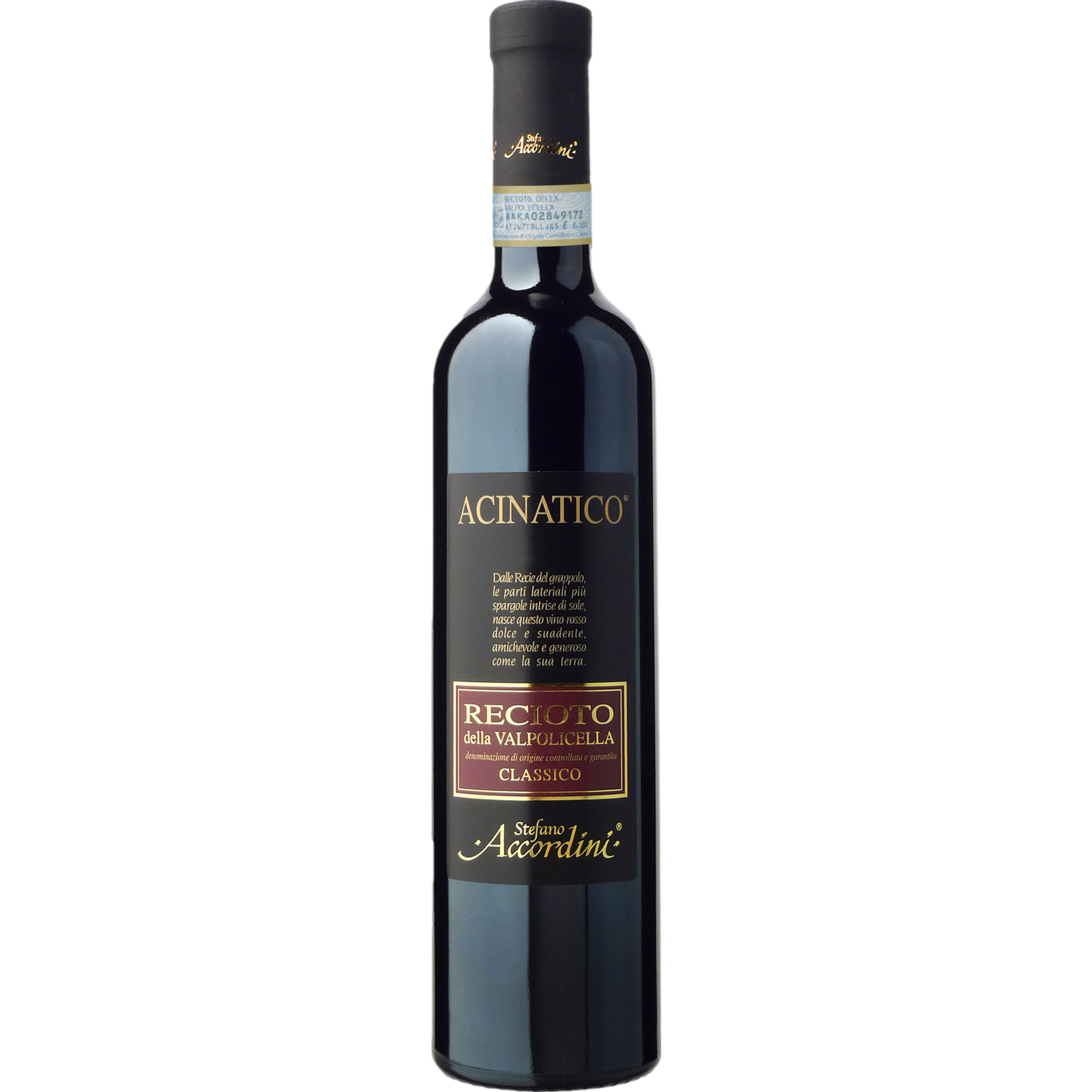 Stefano Accordini Acinatico Recioto, Recioto della Valpolicella DOCG, 0,5 L, Venetien, 2022, Rotwein