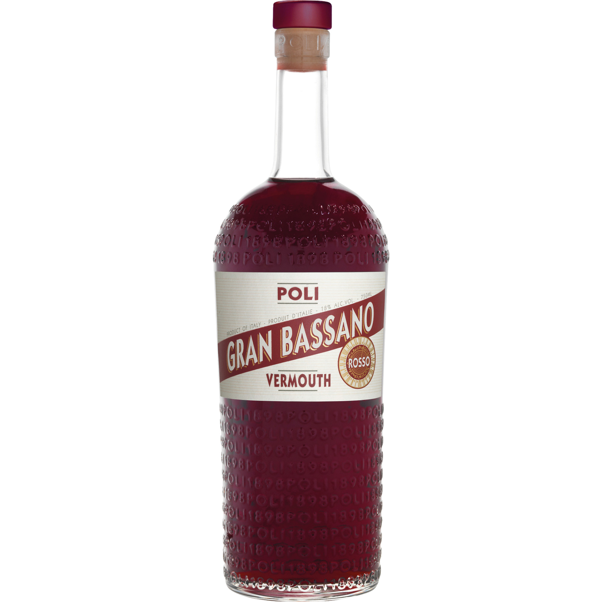 Poli Gran Bassano Rosso Vermouth, 0,75 L, 18 % Vol., Venetien, Spirituosen