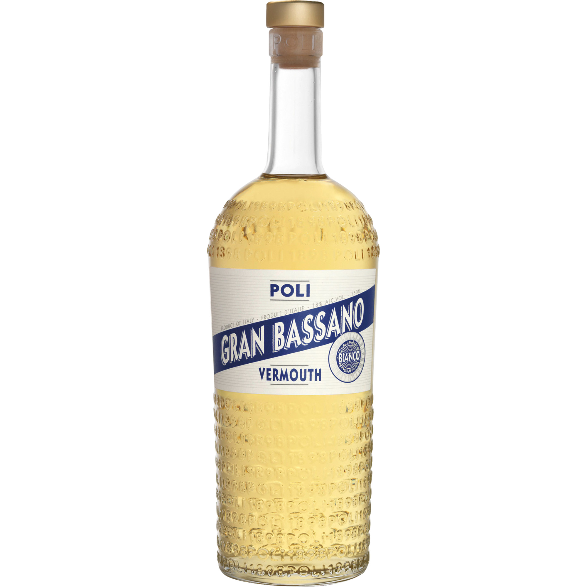 Poli Gran Bassano Bianco Vermouth, 0,75 L, 18 % Vol., Venetien, Spirituosen