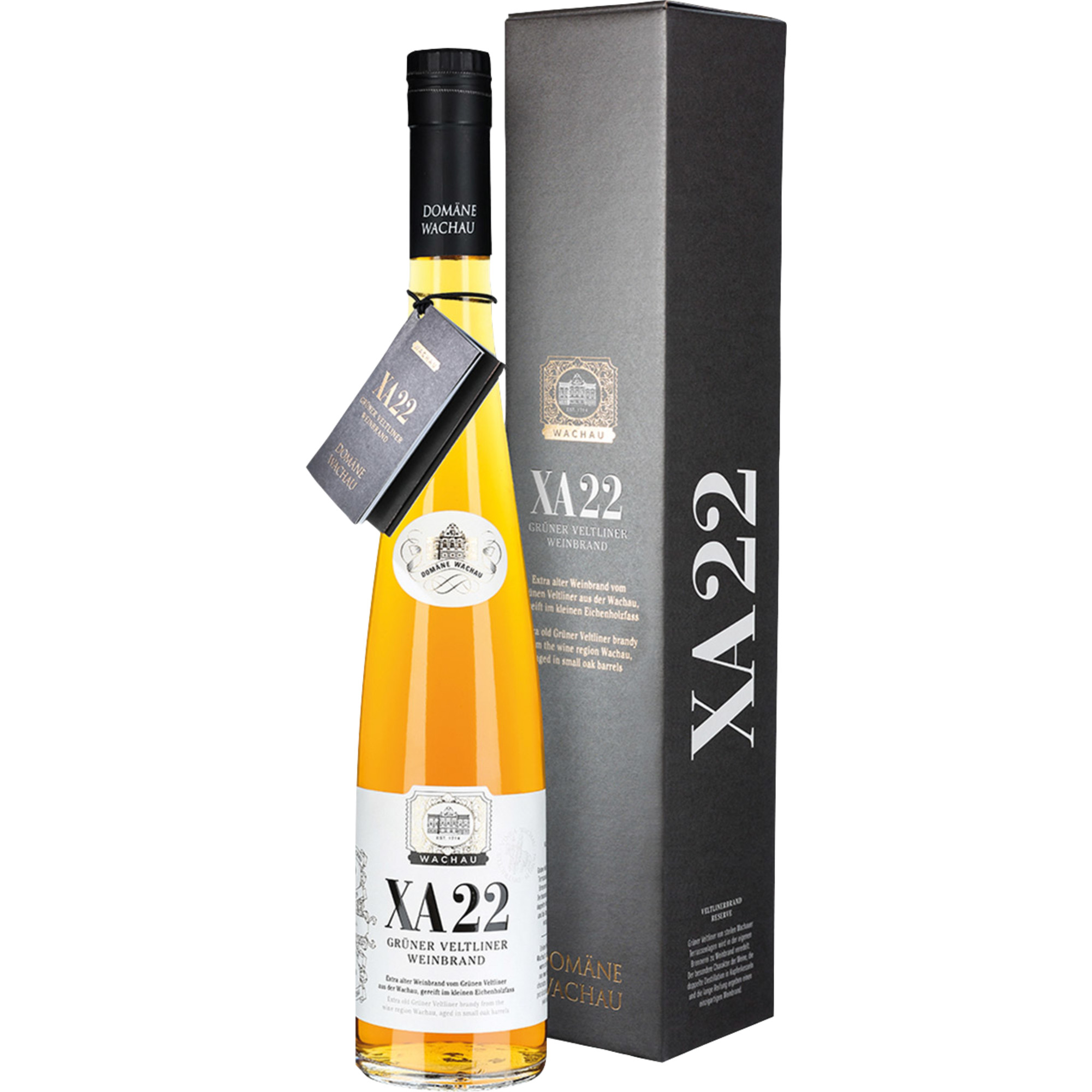 XA22 Grüner Veltliner Weinbrand, 0,5 L, 40 % Vol., Geschenkverpackung, Niederösterreich, Spirituosen