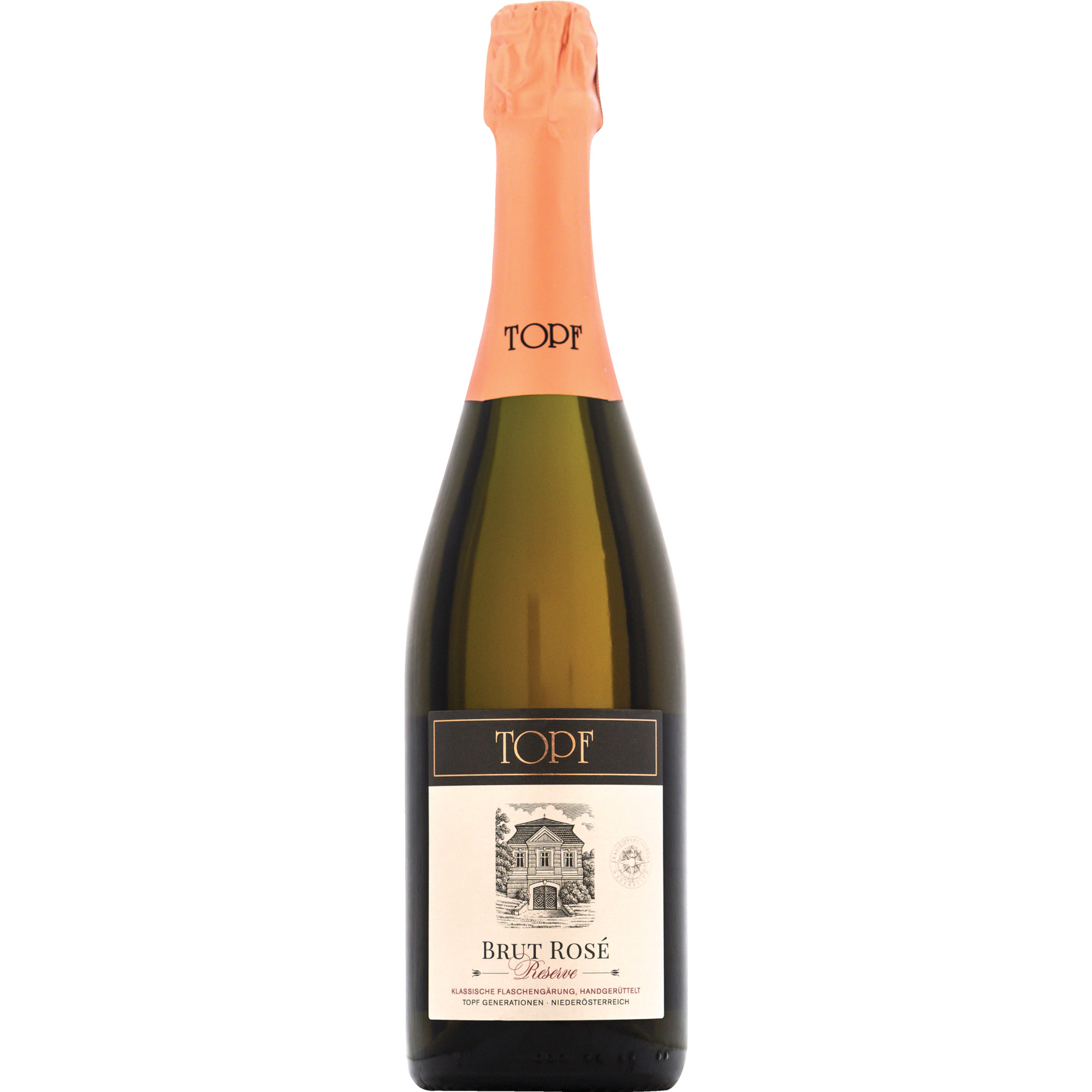 Topf Rose Reserve, Brut, Niederösterreich, Niederösterreich, Schaumwein