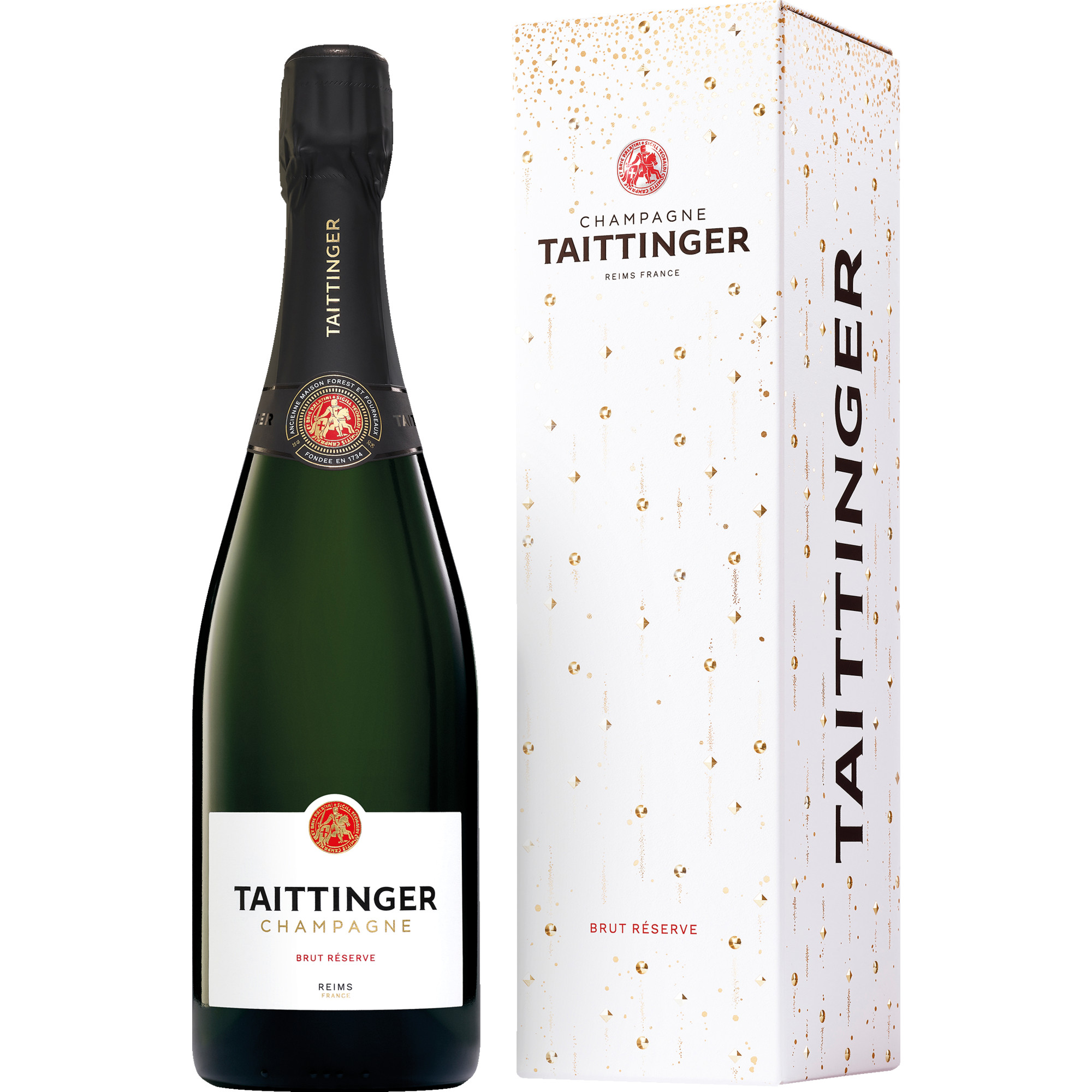 Taittinger Réserve, Brut, Champagne AOP, Geschenkverpackung, Champagne, Schaumwein
