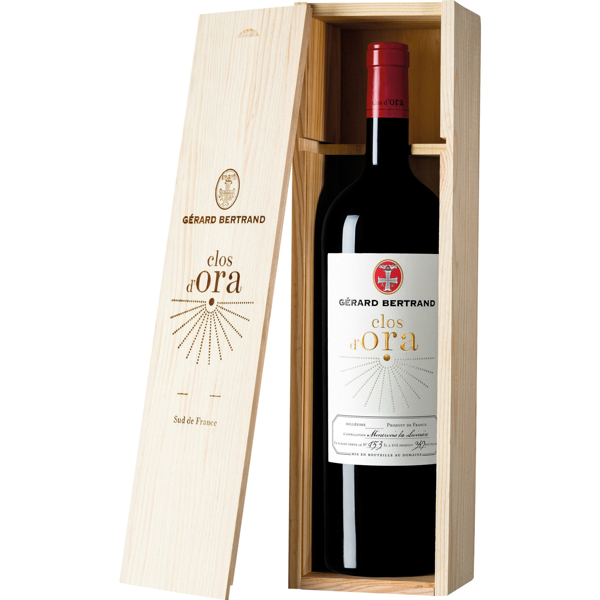 Gérard Bertrand Clos d'Ora Bio, Minervois-La Livinière AOP, Magnum, Holzkiste, Languedoc-Roussillon, 2020, Rotwein