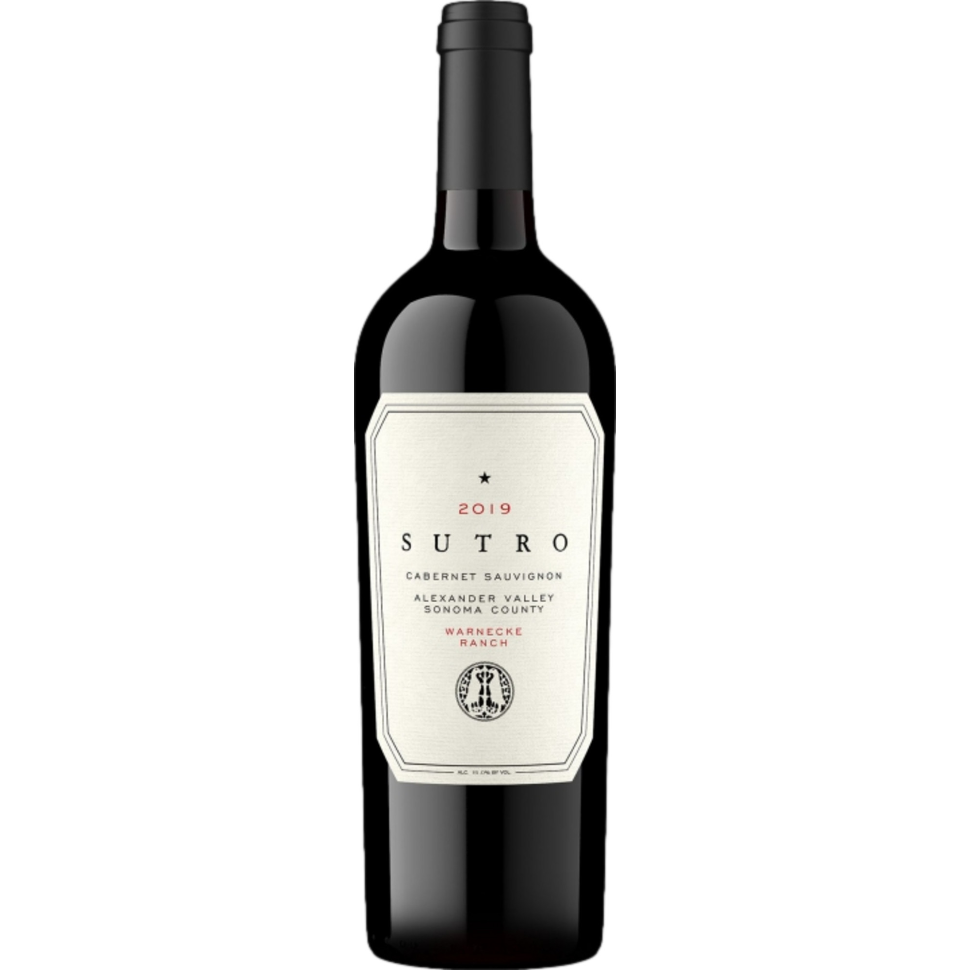 Sutro Warnecke Ranch Cabernet Sauvignon, Alexander Valley, Kalifornien, 2019, Rotwein