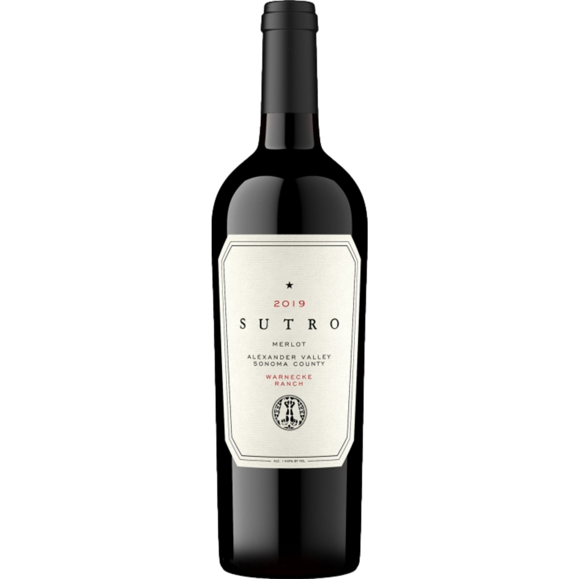 Sutro Warnecke Ranch Merlot, Alexander Valley, Kalifornien, 2019, Rotwein