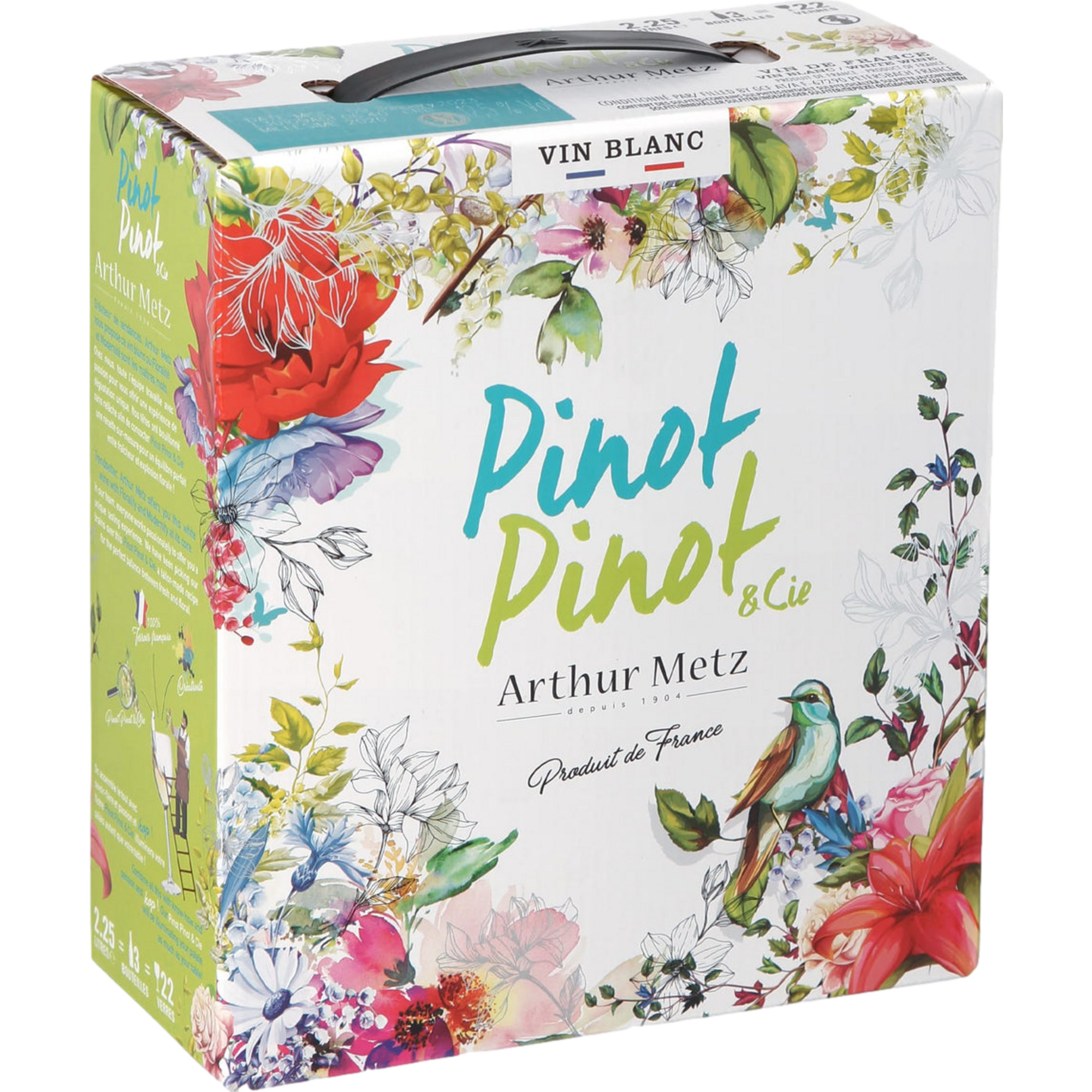 Arthur Metz Pinot Pinot & Cie, Vin de France, Bag in Box, 2,5 L, Elsass, Weißwein