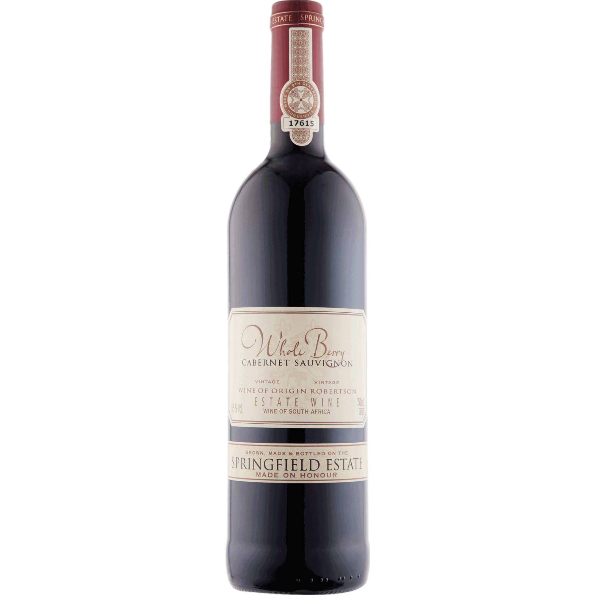 Springfield Whole Berry Cabernet Sauvignon, Robertson, Cape South Coast, Western Cape, 2023, Rotwein