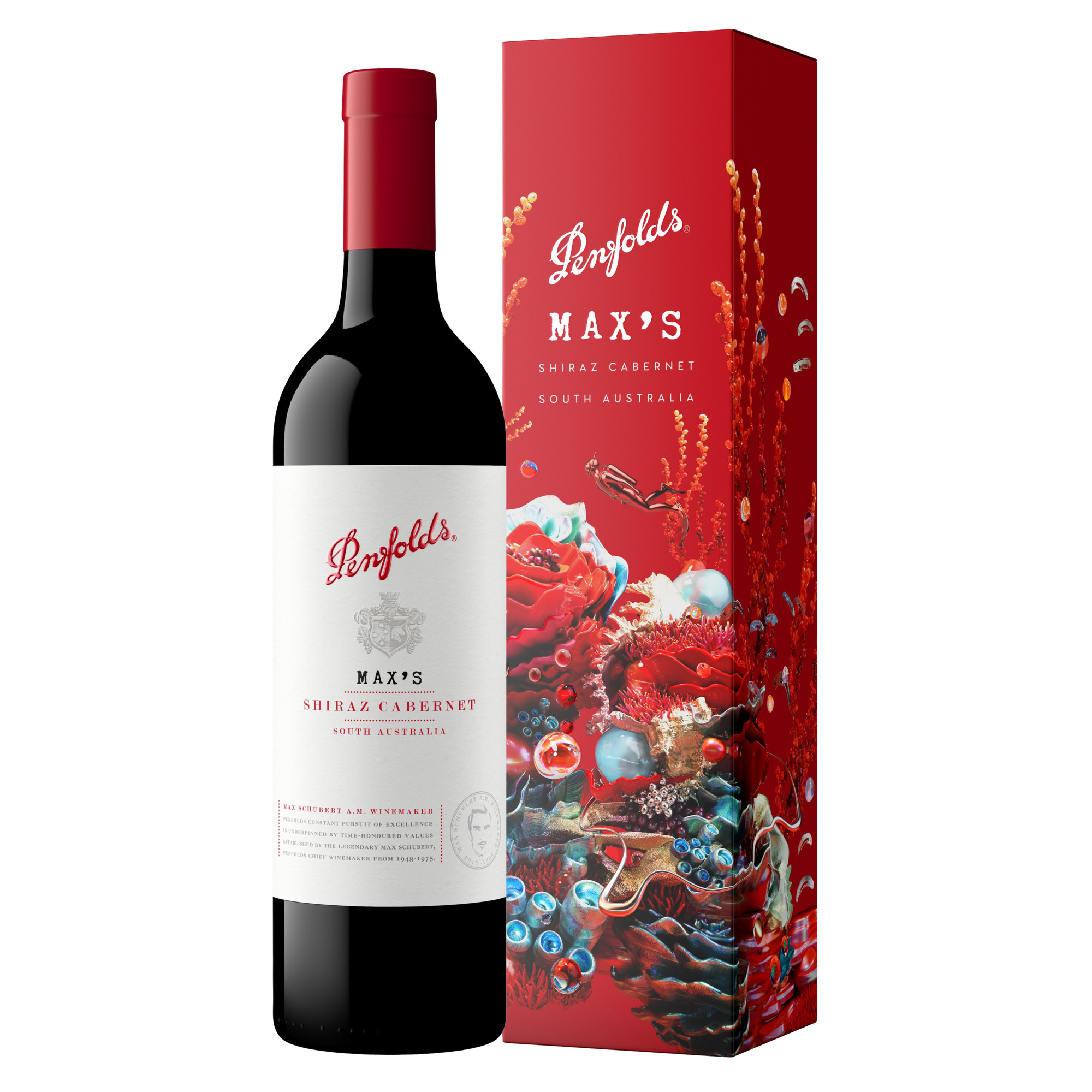 Max's Shiraz Cabernet, South Australia, in Geschenkverpackung, South Australia, 2021, Rotwein