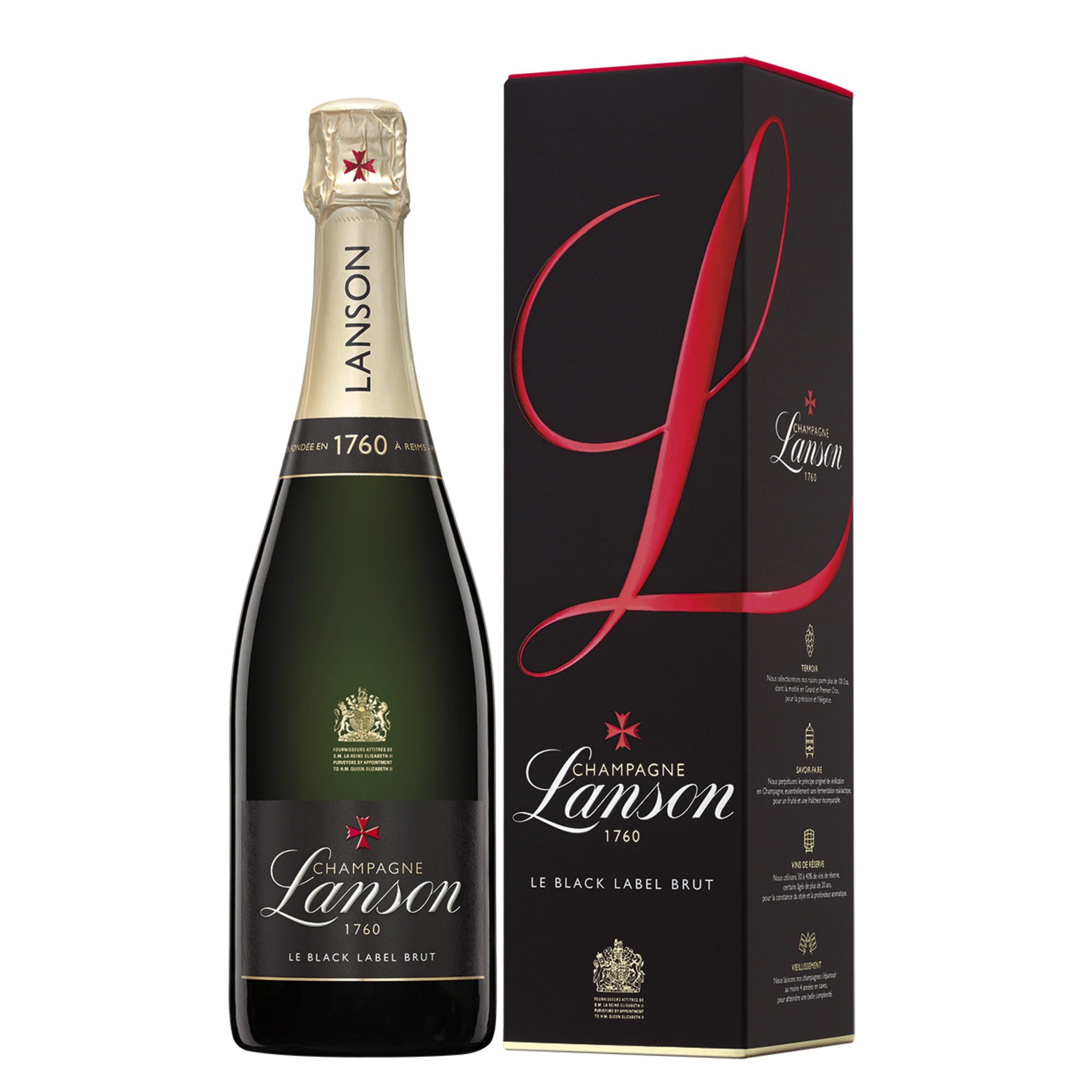 Champagne Lanson Black Label, Brut, Champagne AC, Geschenketui, Champagne, Schaumwein  Champagner Hawesko