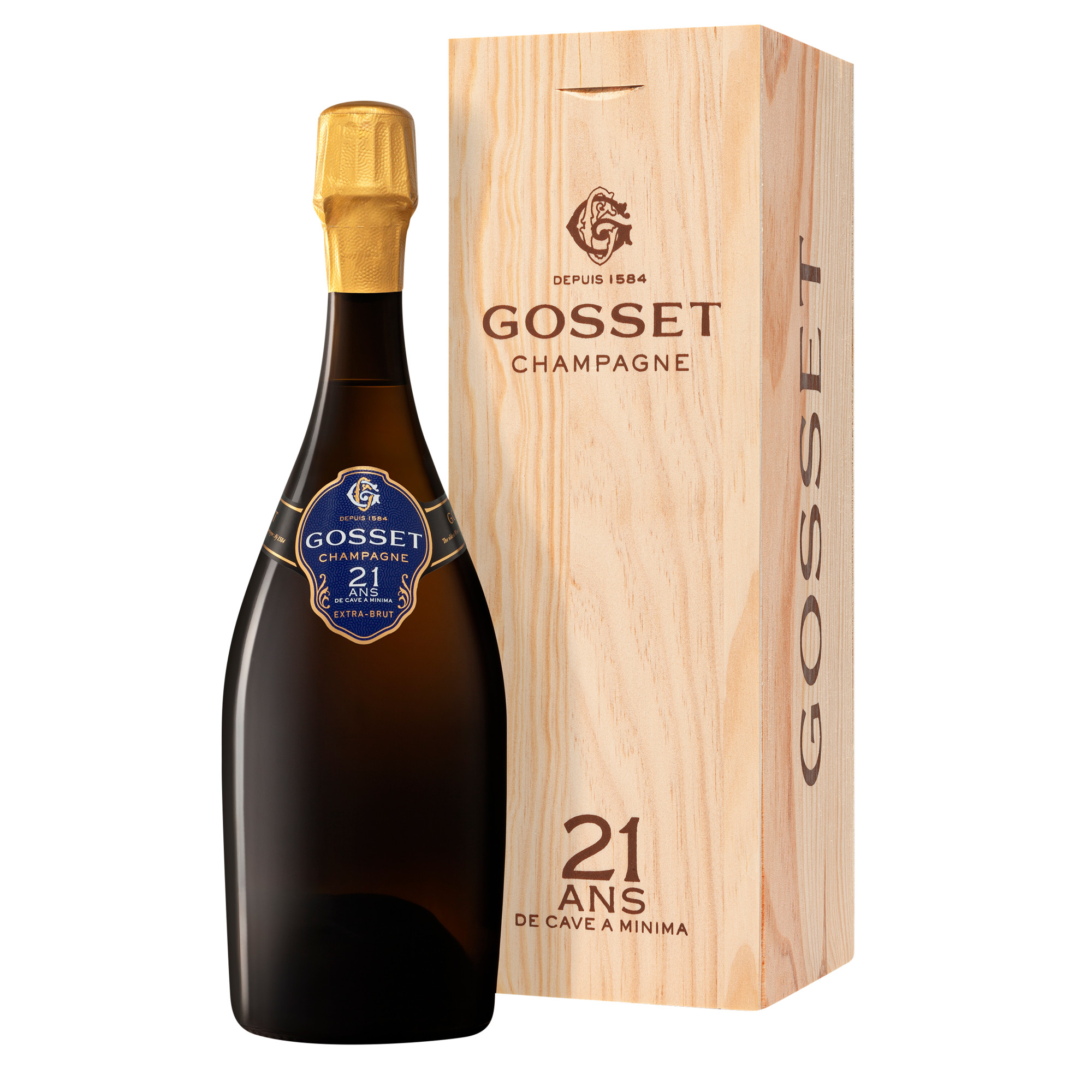 Champagne Gosset 21 ans de cave à minima Extra Brut