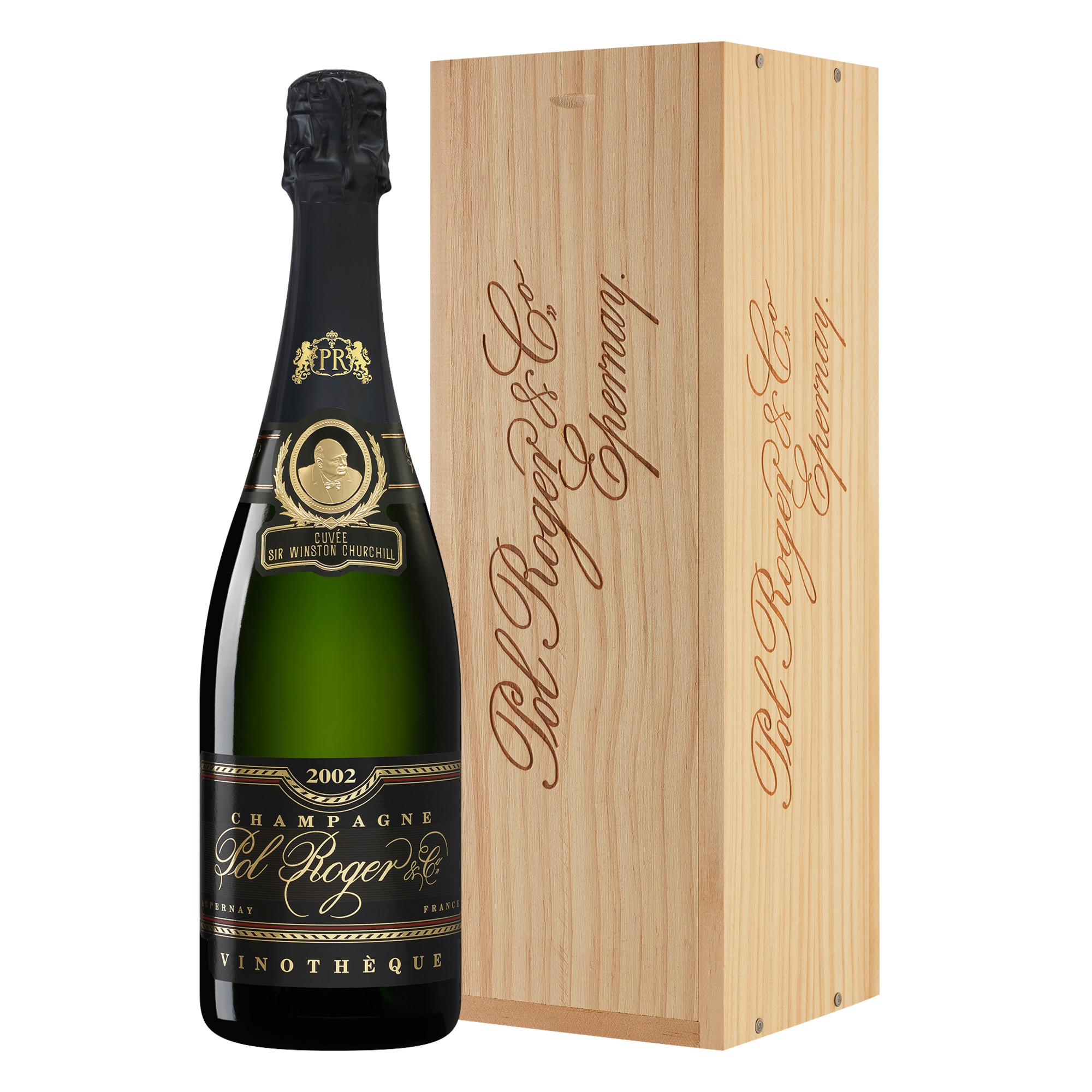 Cuvée Sir Winston Churchill Vinothèque, Brut, Champagne AC, in Holzkiste, Champagne, 2002, Schaumwein - Sekt & Crémant