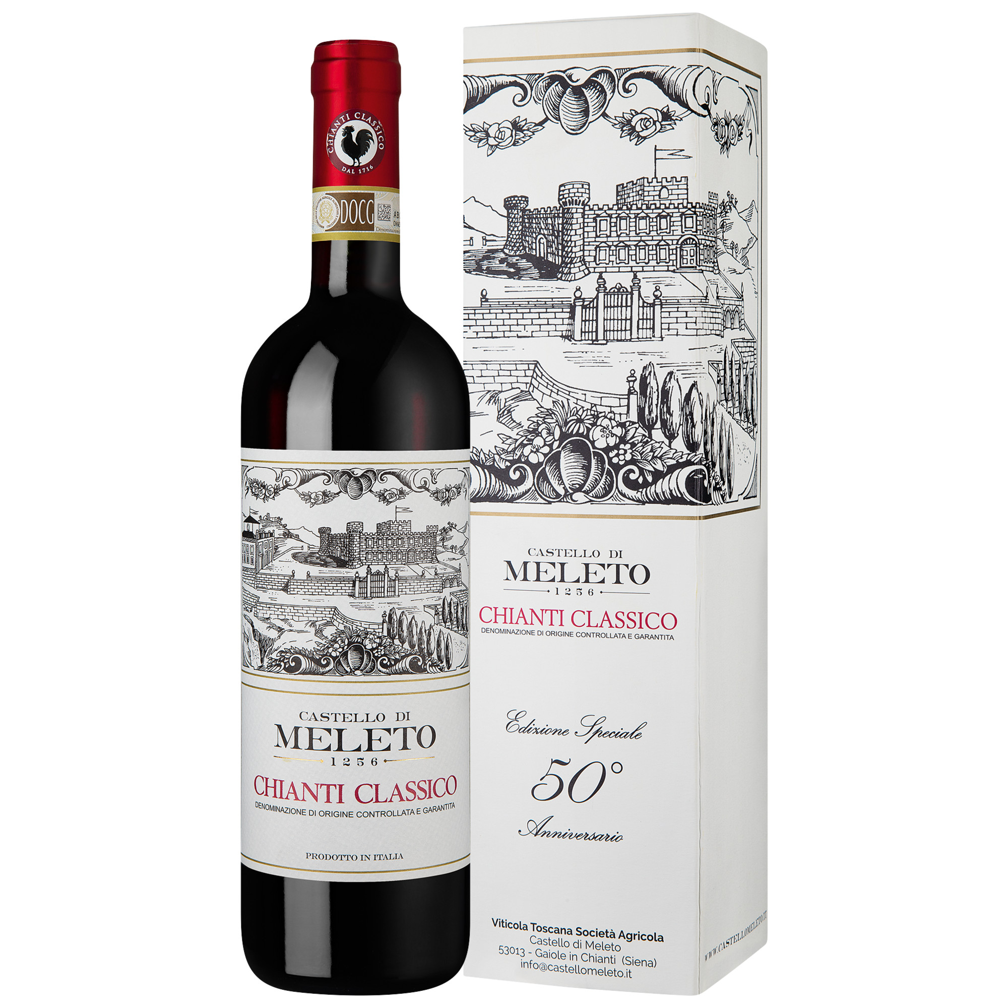 Image of Castello di Meleto Chianti Classico, Chianti Classico DOCG, in Geschenketui, Toskana, 2021, Rotwein