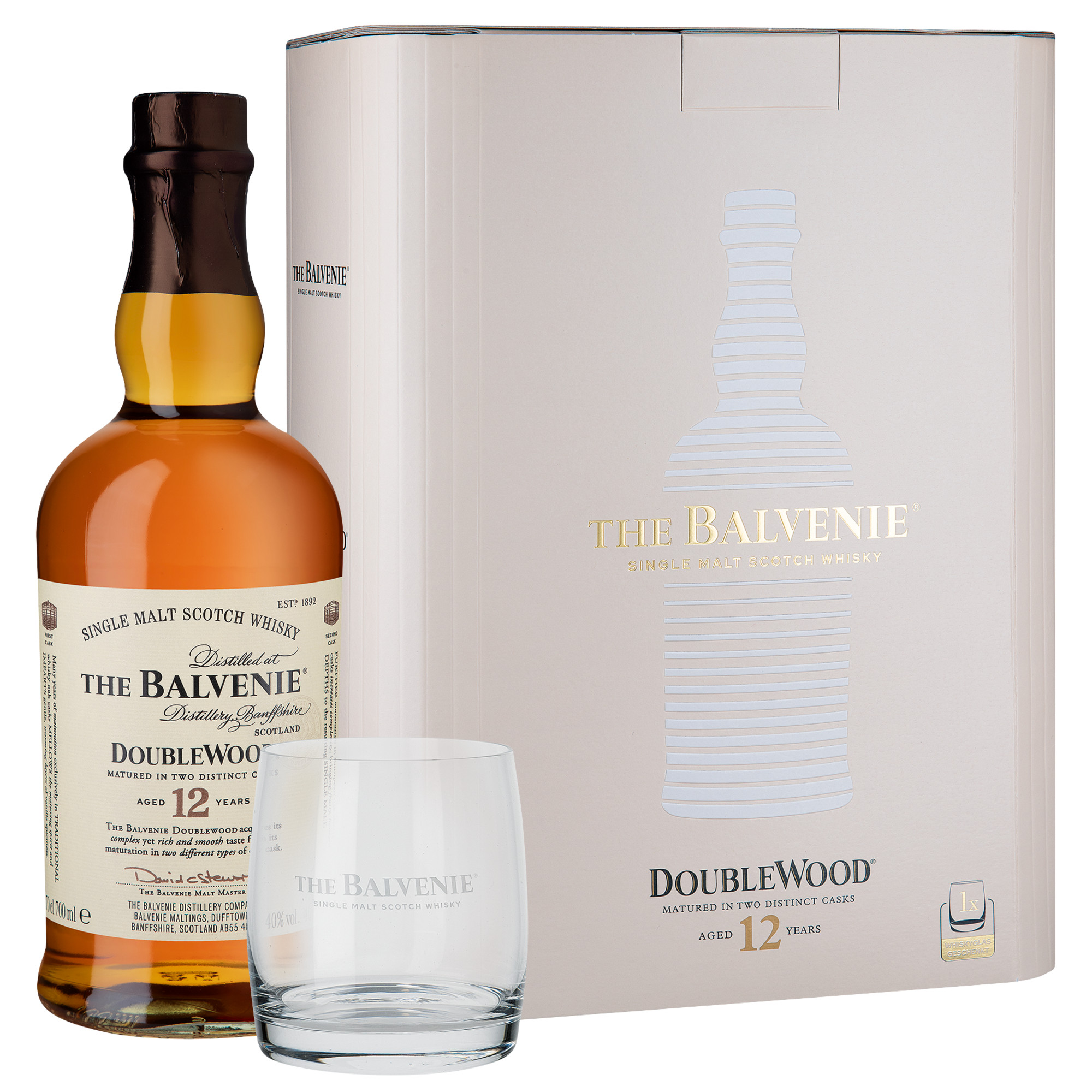Balvenie 12 Year Old Doublewood Single Malt Whisky, 0,7 L, 40,0% Vol., Geschenkverpackung, Schottland, Spirituosen - Spirituosen