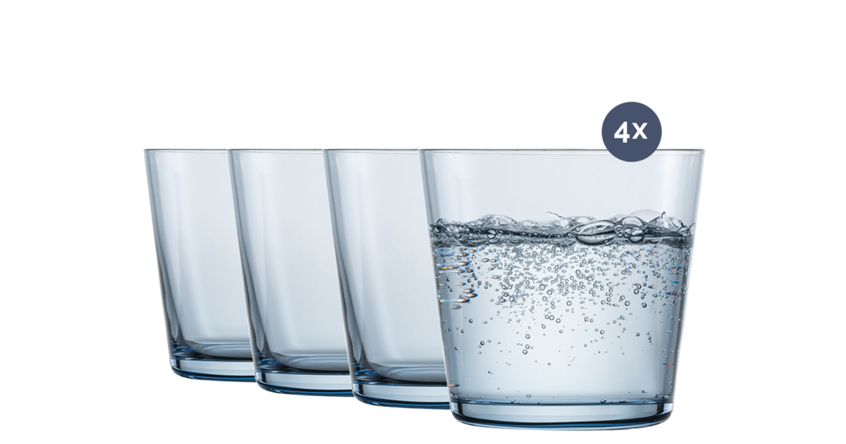 Zwiesel Wasserglas Together klein 4er Set, rauchblau